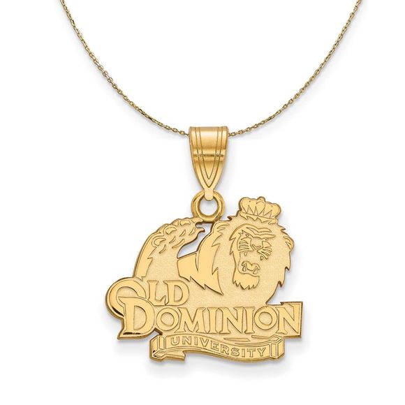 14k Yellow Gold Old Dominion U. Medium Logo Necklace - 20 Inch - Picture 1 of 7